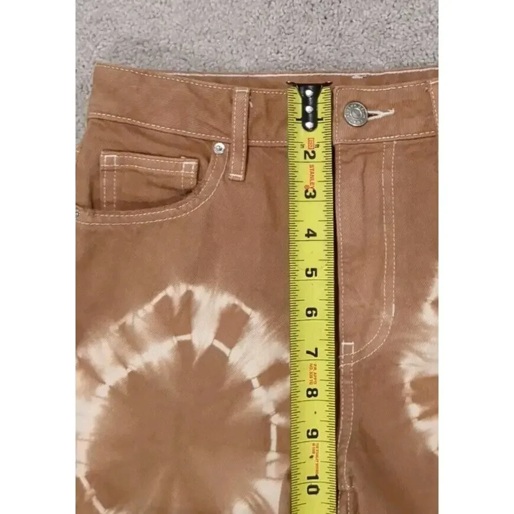 PACSUN Eco Tan Tie Dye Mom Jeans Ankle Rough Hem SZ 25